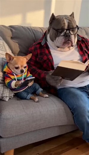 Chihuahua Laughing Until Bulldog Stops It — Funny Dog Moment