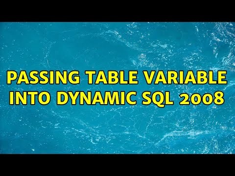Passing table variable into dynamic SQL 2008