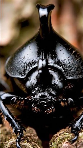 Amazing Black Rhinoceros Beetle Macro Zoom 🪲 | Nature ASMR