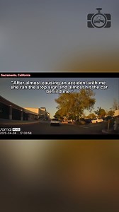 After almost causing an accident with me she ran the stop sign and almost hit the car behind me. | Dashcam Lessons