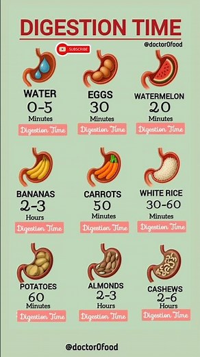 Digestion Time of Common Foods | How Long Food Takes to Digest ⏳ | Complete Guide #healthylifestyle