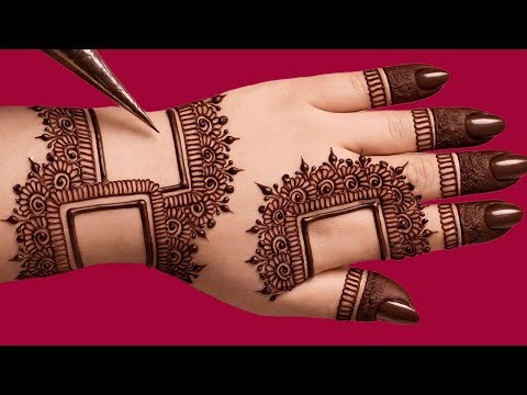 Very beautiful square style mehndi design for hands | So pretty & easy mehandi design