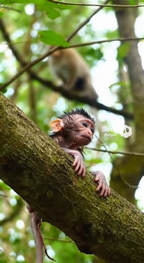 107K views · 2K reactions | Never seen Newborn baby monkey just born MaMa r-e-jected to a-b-andon c-r-ying s-a-dly on high tree.#fblifestyle | Monkey Video | Facebook