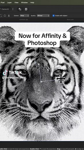Create Transparent Halftone Images with Affinity and Photoshop