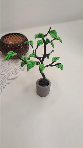 Mini Tree from Polymer Clay in a Pot 🌳 | Easy DIY Clay Idea #polymerclay #claytree #miniatures