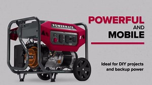 Powermate PM7500 7,500-Watt Gas-Powered Portable Open Frame Generator - COsense Technology - Quiet Operation - Reliable Power for Home & Outdoor - Engine Powered by Generac - 49 State/CSA - Red/Black