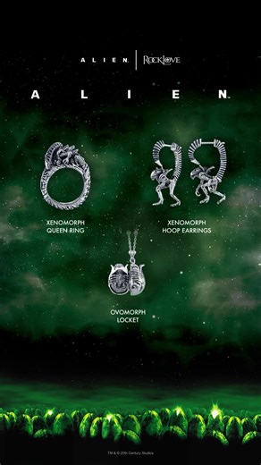 RockLove Jewelry on Instagram: "Back from the shadows: the ALIEN | RockLove Collection returns with three TERRIFYING new pieces. Face the hive...if you dare. ㅤ Available now at the link in bio!"