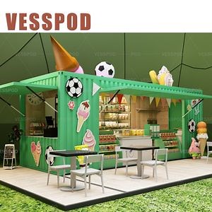 [Hot Item] 20FT/30FT/40FT Shipping Container Coffee Shop Luxury Container Bar Fast Food Restaurant Eawith Kitchen for Sale