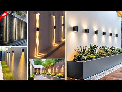 Elegant Compound Wall LED Design |Modern & Stylish Look,for Stunning Home Exterior wall Idea#10#WALL