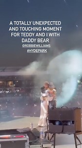 Robbie Williams Ayda and Teddy's special moment with Rob, filmed from the stage. Team RWFanfest