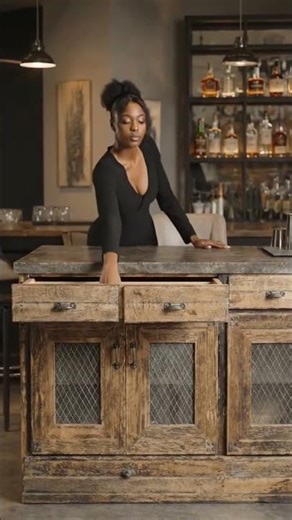 Reclaimed Wood Kitchen Island – Rustic Storage Cabinet Built to Last