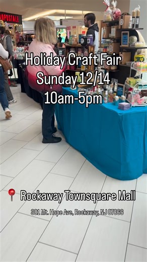 We’re on today 12/14 at Rockaway Townsquare Mall! 🎄🎅 Roads are clear, the mall is open, and it’s warm & festive inside—perfect for holiday shopping and handmade finds! 🎁 📍 301 Mt. Hope Ave., Rockaway, NJ 07866 Upper Level Center Court 🕙 Until 5PM #RockawayNJ #ShopLocalNJ #HolidayCraftFair | Brilliant Conventions