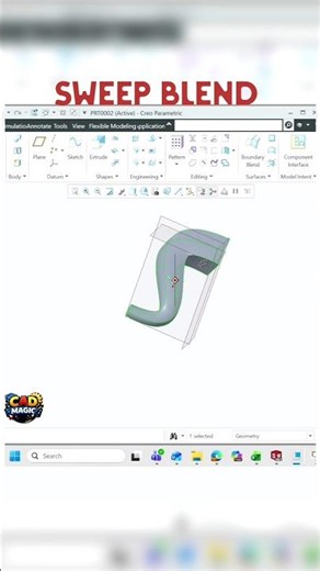 ‪@CADMagic2026‬ sweep blend | Creo tutorial