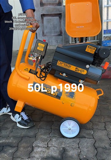 p1990 ，50L compressor block 3 industrial sky plaza mall unit 39 #titokbotswana🇧🇼❤️ #botoolsstore #hardware #powertools #compressor