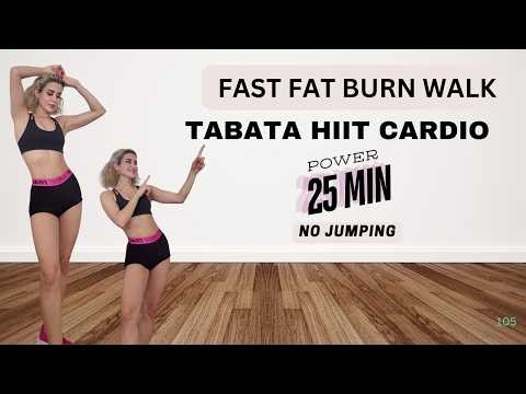 TABATA HIIT CARDIO WALK WORKOUT | ALL STANDING FAT BURN FAST + NO JUPMING