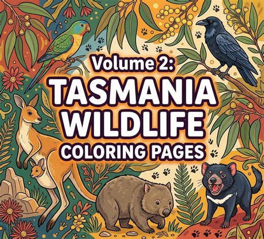 Tasmania Wildlife Coloring Pages, Australian Animals, Printable Art (PDF Download) - Etsy Australia