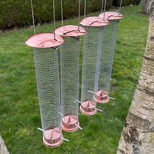 Large Metal Hanging Bird Nut Peanut Feeder Garden Birds Copper Style (Set of 4)  | eBay UK