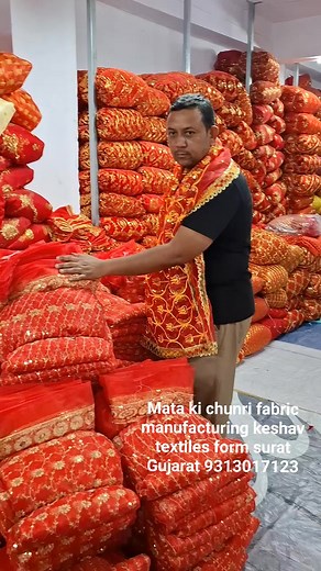 Mata ki chunri fabric manufacturing keshav textiles form surat Gujarat 9313017123 | Embrodary Garment