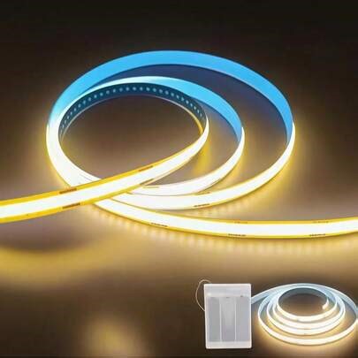 LQHZMYY 1pc USB Powered COB LED Strip Light, 5V Voltage, Battery Powered, 0.3-5m Length Options, Cuttable, Self-Adhesive Backing, 3 Lighting Color Choices, Soft Material For Flexible Design, Suitable For Birthday, Space Themed Occasions, Bedroom, TV Backlight, Vanity, Cabinet, Home Decor, Christmas, Halloween And Other Festivals | SHEIN
