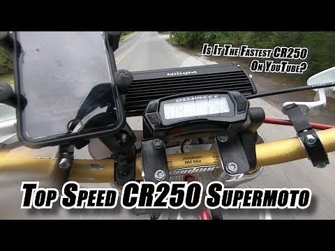 Fastest CR250 on YouTube?? TOP SPEED! (using GPS!) 2003 CR250 Supermoto