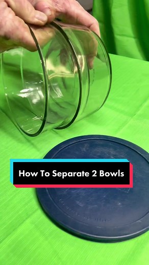 How to separte two bowls that are stuck together! #diy #howto #thrift #bancroft #ontario #canada #charity #fyp