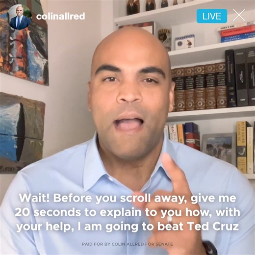 855 reactions · 40 shares | The DSCC is investing in Texas because, after a new poll showing Colin Allred LEADING Ted Cruz, they know we’re closer than ever to flipping Texas blue. If we can win here, we’re all but guaranteed to defend the Senate, so please: Donate $50 to help Colin keep up this momentum & win! | Colin Allred | Facebook