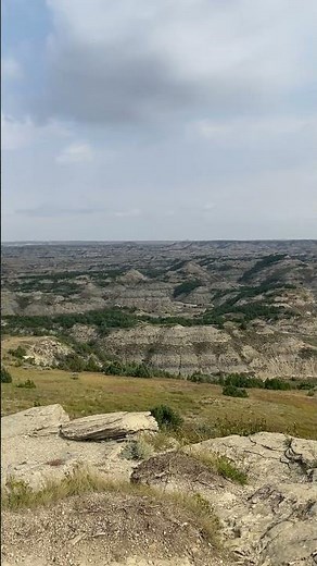 Hiking in the Badlands. Buck Hill, 360 View, Badlands, High Point of TR National Park.
