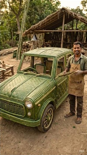 Turning Bamboo into a Real Car 🚗 Amazing Craft | Handmade craft | Ai Car Video #autodesign