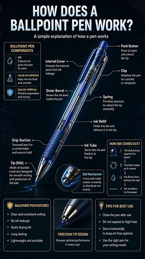 How Does a Ballpoint Pen Work? ✍️ Simple Explanation!