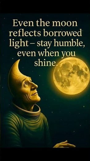 Even the moon reflects borrowed light — stay humble, even when you shine. 🌙