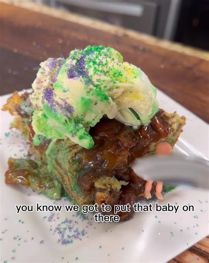 Delicious Mardi Gras King Cake Bread Pudding Recipe