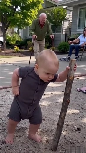 Baby Imitates His Grandpa 😂❤️