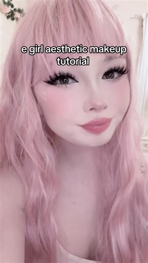 Aurora on Instagram: "makeup tutorial 🫶🏻🫧🌸 #egirl #egirlmakeup #makeuptutorial #makeuplover #makeup #tutomakeup #aesthetic #pinkhair #cutecore"