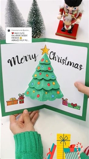 DIY Pop Up Christmas Tree Card Tutorial 🎄❤️ Cute and easy Christmas gift #christmas #christmascard