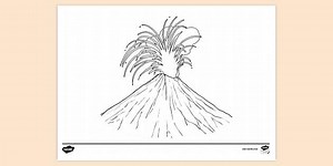 Volcano Colouring Sheet