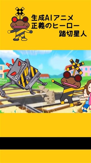 Railroad Crossing Alien AI-generated animation Part 14 "Railroad Crossing Alien, the Hero of Just...