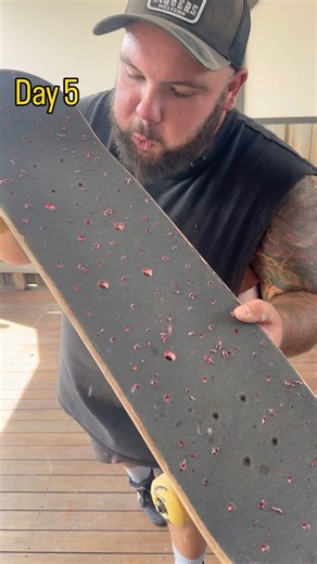 1 Subscriber = 1 Hole in My Skateboard #skateboarding #viralvideo #skatelife #skateboardingisfun