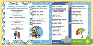 Rainy Day Songs and Rhymes Resource Pack
