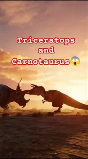Triceratops and a Carnotaurus, who would win??#ancientbeasts #ancienthistory #shorts