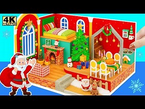 Make a Miniature Christmas House with Christmas Tree and Lights 🎄🎁 12 Days of Christmas Craft Ideas