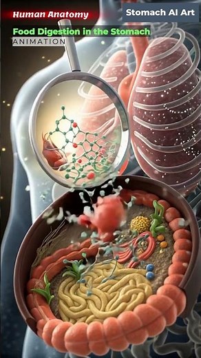 Food Digestion Animation | Stomach AI Art | 01
