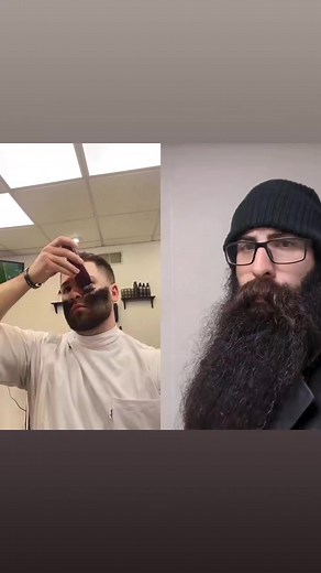 Man trims up his thick cheek line | Beard Laws