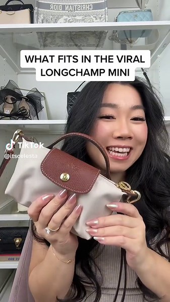 lowkey this bag is deceivingly spacious👀 #longchamp #longchampmini #designerhandbags #affordableluxury #boujeeonabudget #fashiontrends