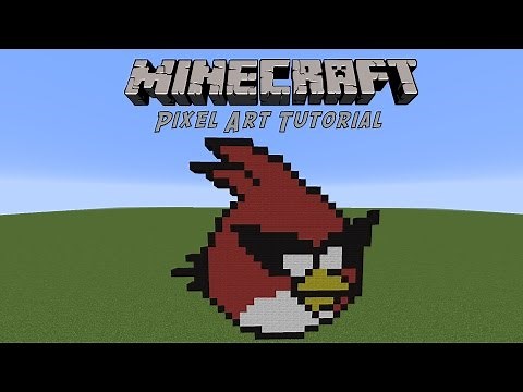 Minecraft Pixel Art Tutorial: Red Angry Bird Space