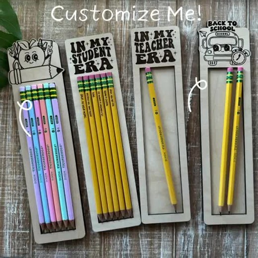 Pencil Packaging Laser File, Engraved Pencils, Back to School Gift, Glowforge Tested SVG, Digital Download - Etsy