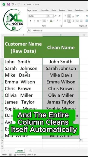 TRIM Formula in Excel 😳 | This Tiny Space Is Breaking Your Excel.#Excel #ExcelTips #Shorts