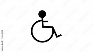 Handicap or disable icon parking symbol animation.