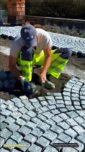 Cobblestone Path Installation | Precise Stone Laying with Perfect Pattern Alignment
