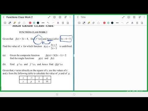 CSEC Mathematics Functions and Variation Revision Oct. 11, 2025