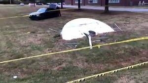 20K views · 308 reactions | UFO CRASH? There's a strange scene outside of Allen Jay Middle: A Preparatory Academy, and it all connects back to a book students are reading, "My Teacher is an Alien." The High Point Police Department is helping the school stage the fake UFO crash right in front of the school to help bring the story to life. | FOX8 | Facebook